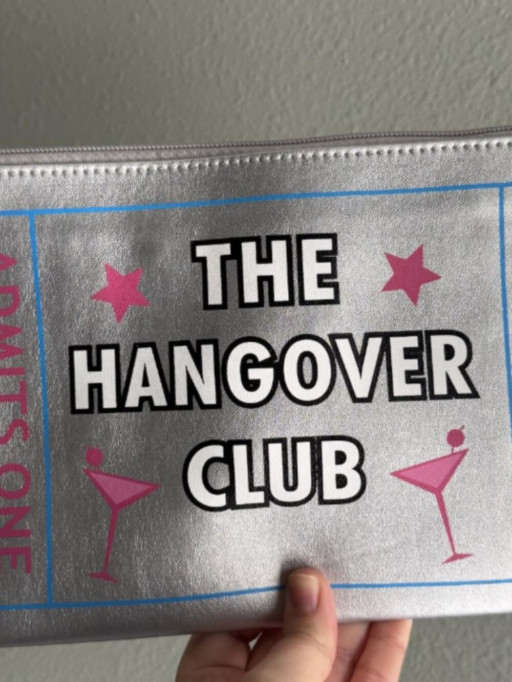 NWT "The Hangover Club" Silver Ticket Clutch Crossbody Bag - Novelty purse